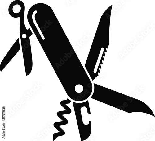 Swiss army jackknife icon vector