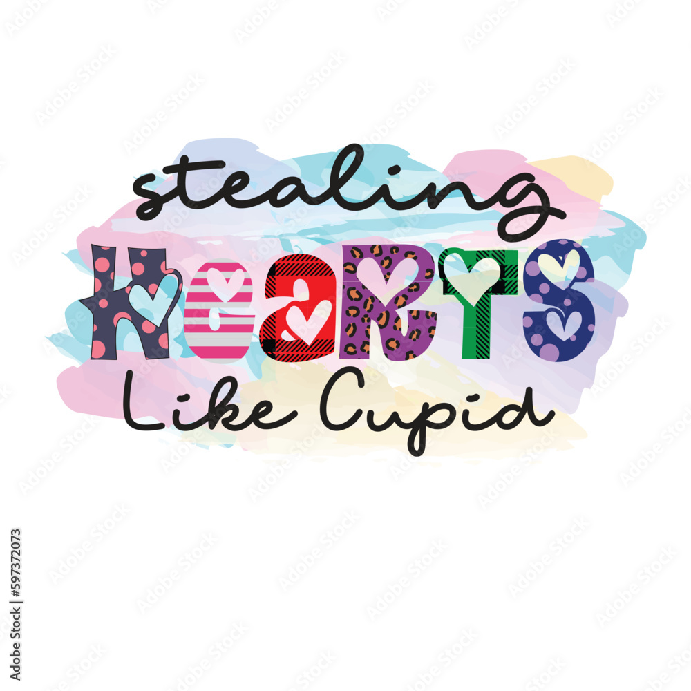 Fototapeta premium Valentine Day Typography Sublimation Design