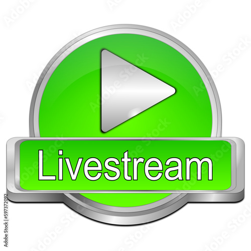 Livestream Button - 3D illustration