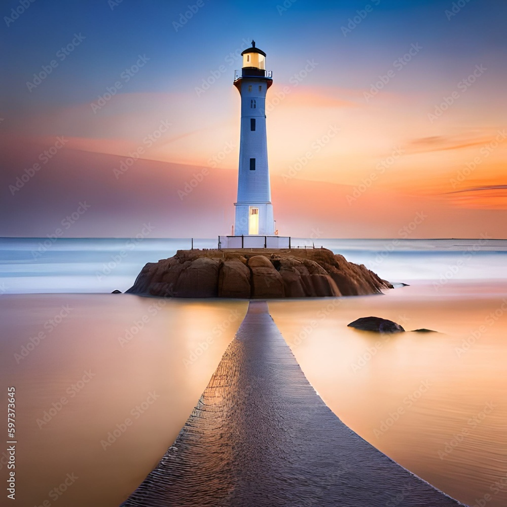 lighthouse on the coast, landscape HD