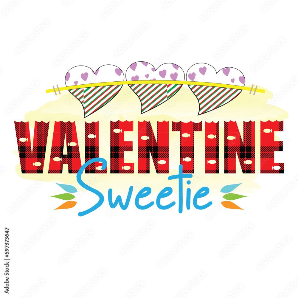 Valentine Day Typography Sublimation Design