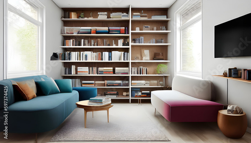 Aesthetic Minimalist Living Room © The AI Machine