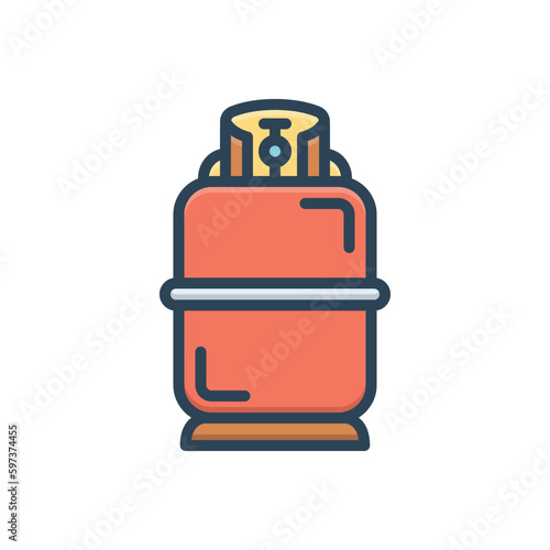 Color illustration icon for cylinder 