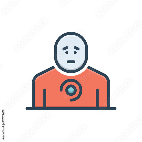 Color illustration icon for median 