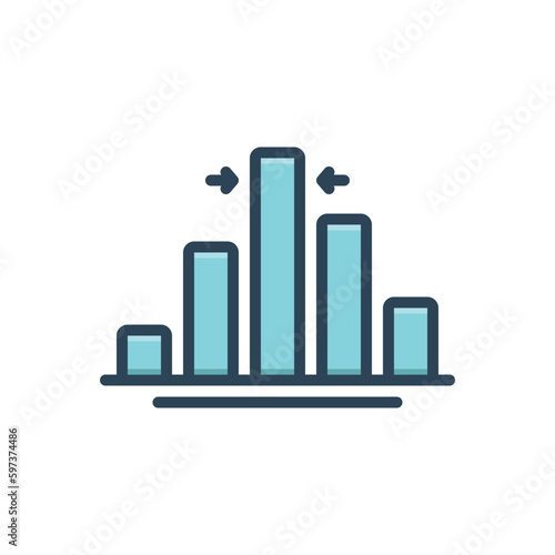 Color illustration icon for median 