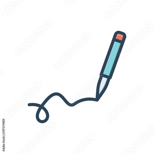 Color illustration icon for signature 