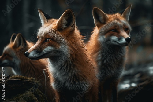 Region inhabited by foxes of the Vulpes species. Generative AI