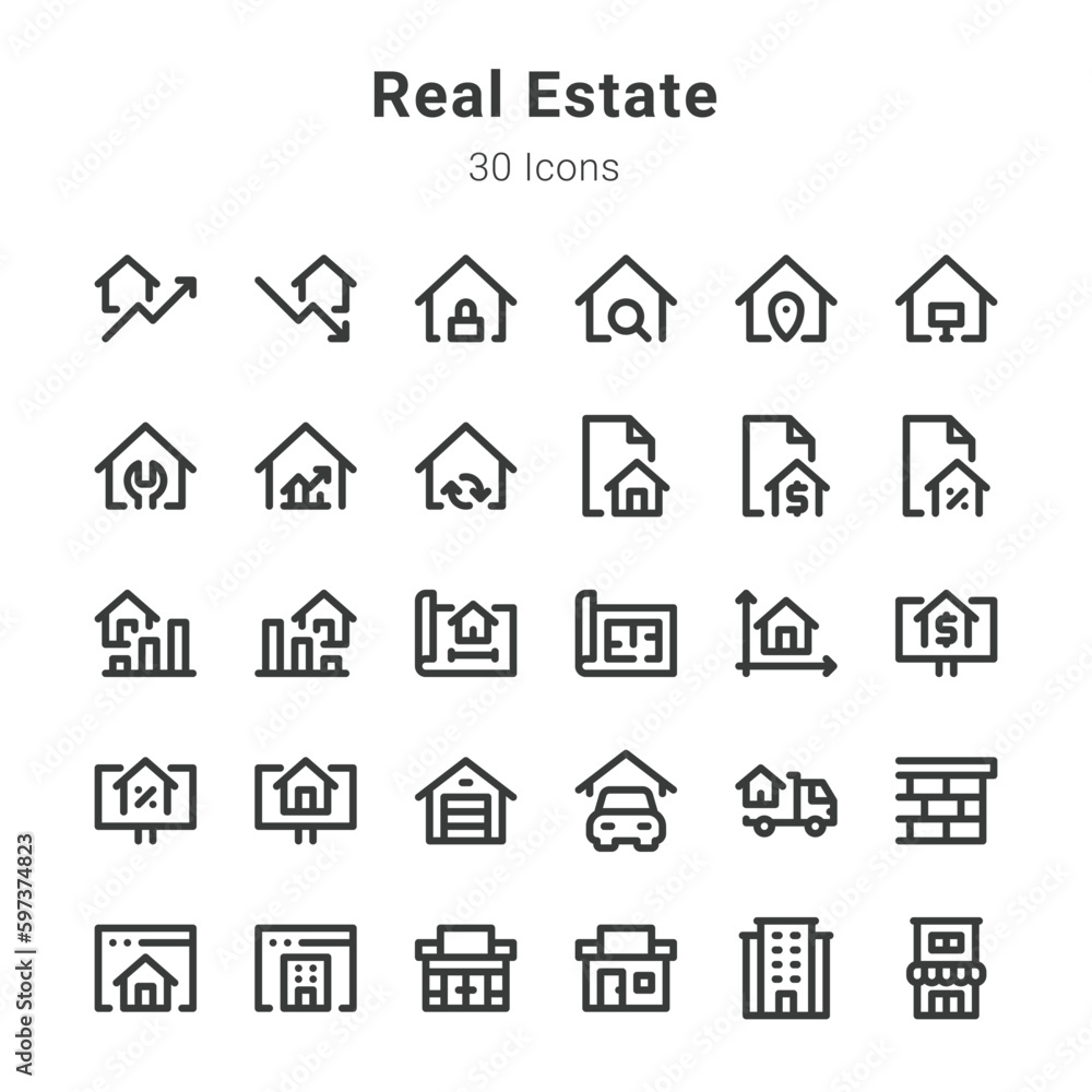 Real estate icon set