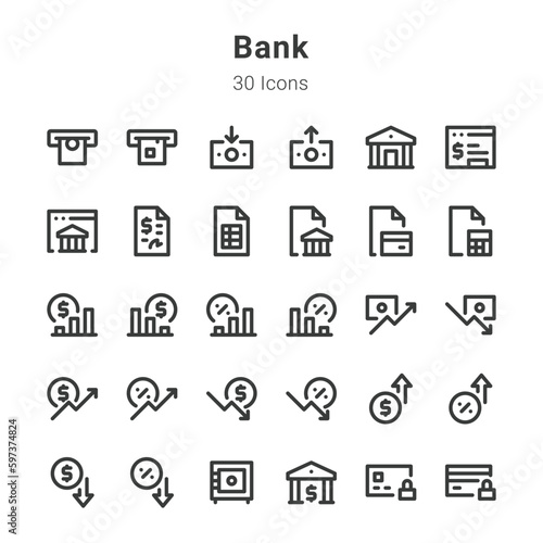 Bank icon set