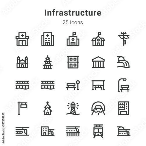 Infrastructure icon set