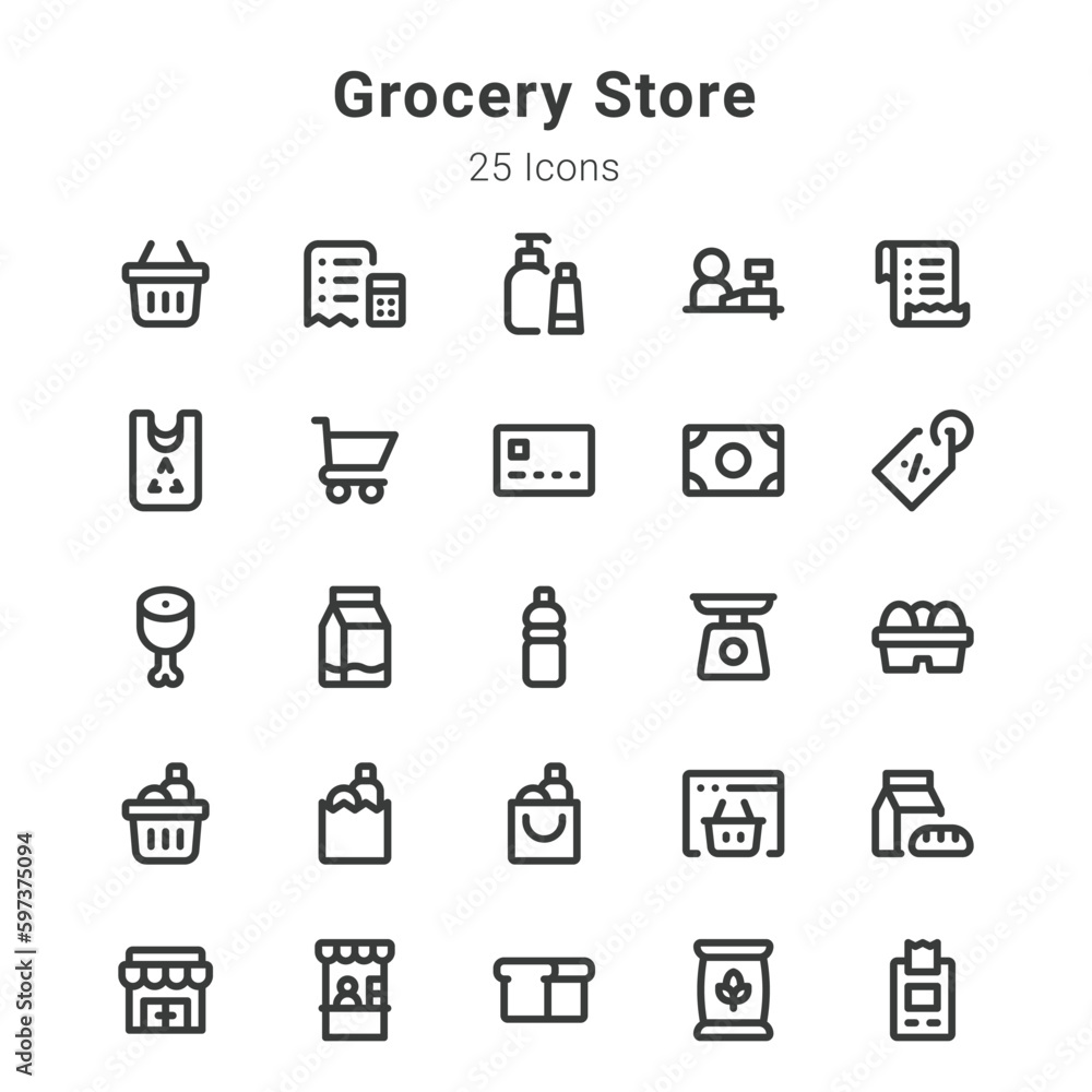Grocery store icon set Grocery store icon set