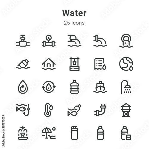 Water icon set