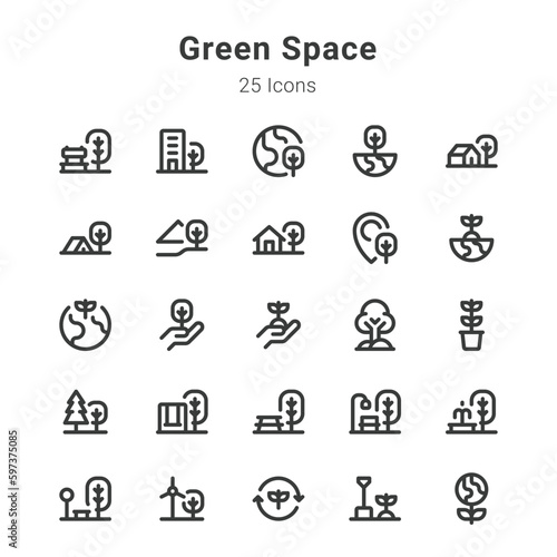 Green space icon set