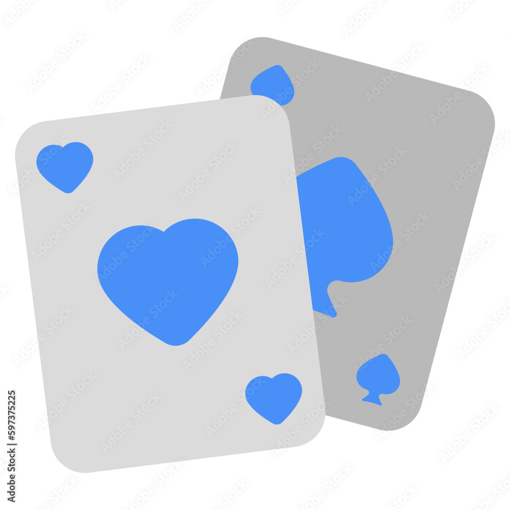 Trendy design of poker cards icon