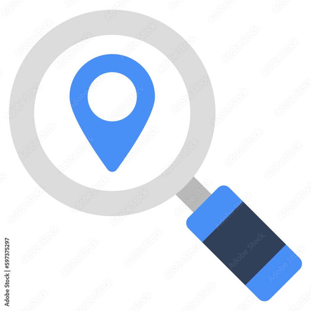 Conceptual flat design icon of search location Conceptual flat design icon of search location