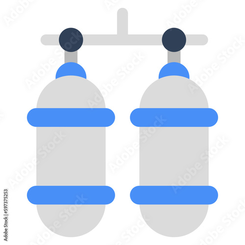 Trendy vector design of oxygen cylinders