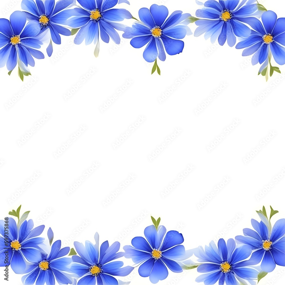 frame made of blue flowers frame made of blue flowers