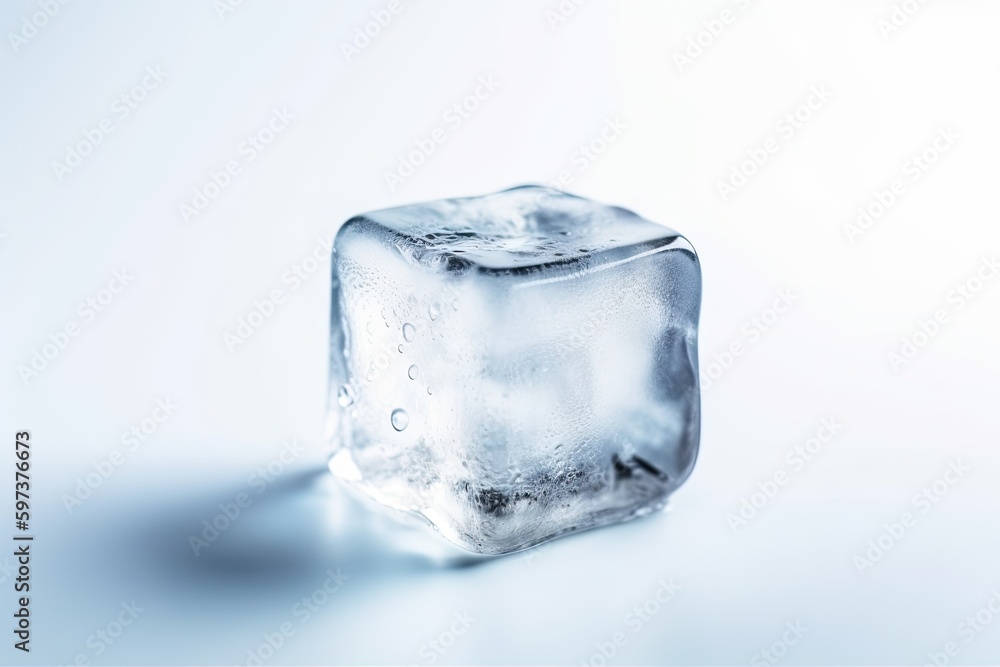 ice cube on white background. Generative AI ice cube on white background. Generative AI