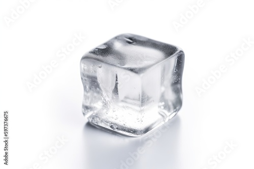 ice cube on white background. Generative AI