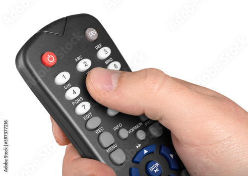 Hand Using a Remote Control