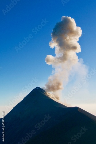Fuego volcano eruption seen from Acatenango volcano