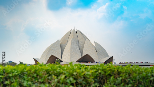 The Lotus Temple is located in New Delhi, India photo