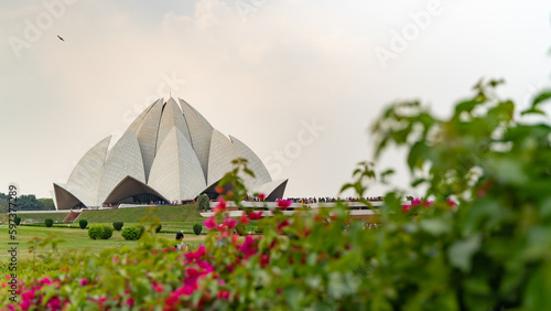 The Lotus Temple is located in New Delhi, India photo