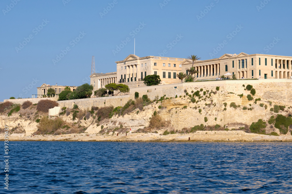 Villa Bighi, the former Royal Naval Hospital,  is one of the most iconic buildings on the majestic Grand Harbor vista - Kalkara, Malta