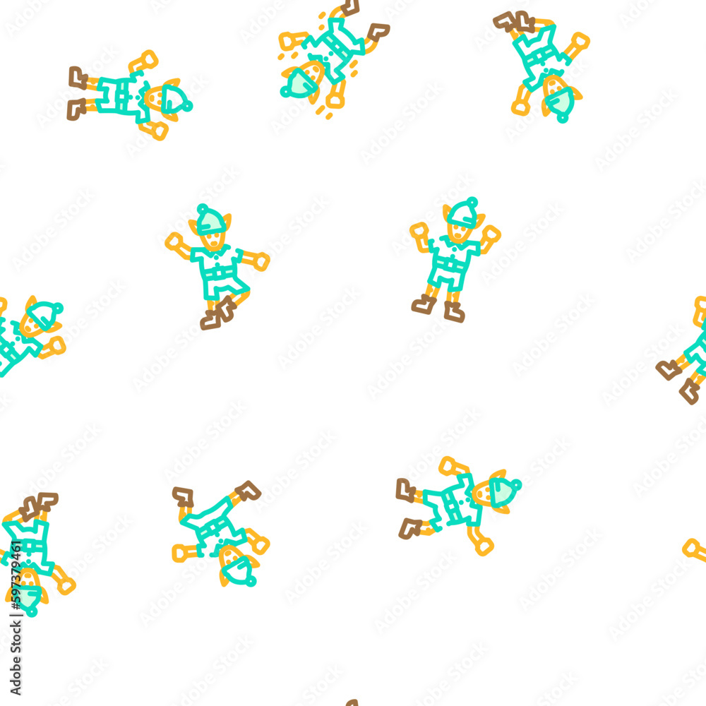 elf christmas cute xmas hat vector seamless pattern elf christmas cute xmas hat vector seamless pattern