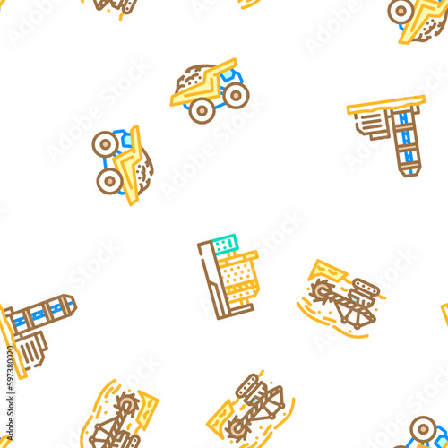 steel production industry metal vector seamless pattern