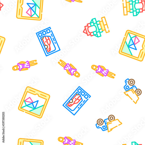 toy child baby play vector seamless pattern