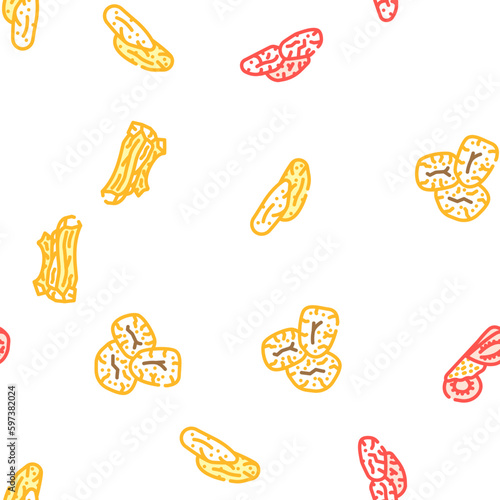 fruit dry snack nut mix vector seamless pattern