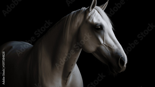 Beautiful majestic white horse