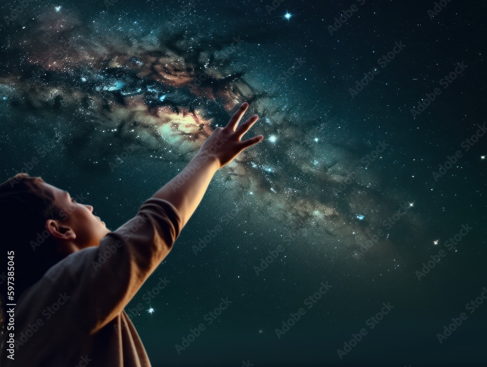 a person reaching for the stars or the sky