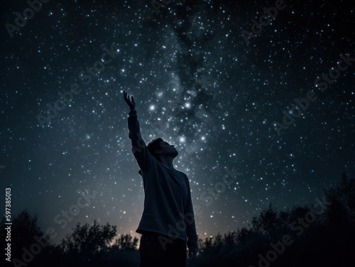 a person reaching for the stars or the sky