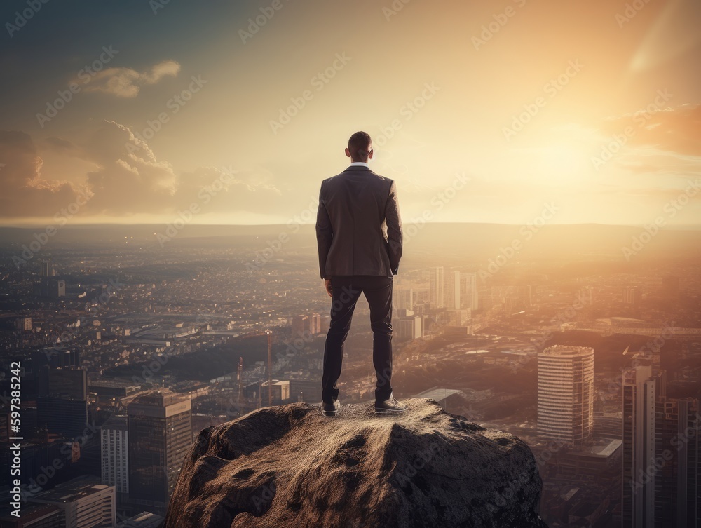 a person starting a new business venture, with a clear vision of success and ambition a person starting a new business venture, with a clear vision of success and ambition
