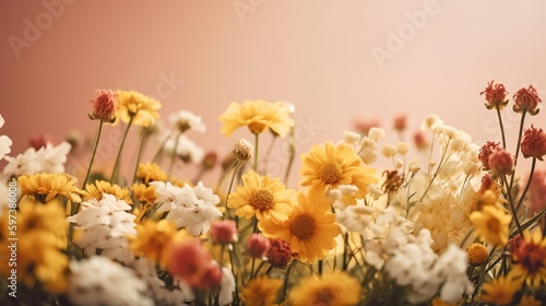 summer flowers yellow background