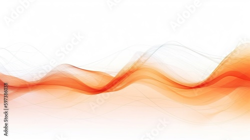 abstract orange line waves on white background