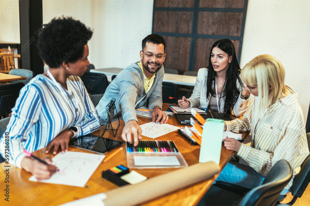 Business people on meeting in modern office. Brainstorming Business people on meeting in modern office. Brainstorming