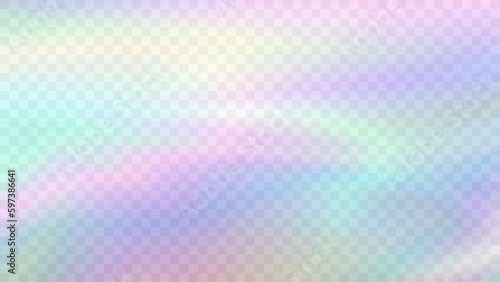 Modern blurred gradient background in trendy retro 90s, 00s style. Y2K aesthetic. Rainbow light prism effect. Hologram reflection. Poster template for digital marketing, sales promotion.