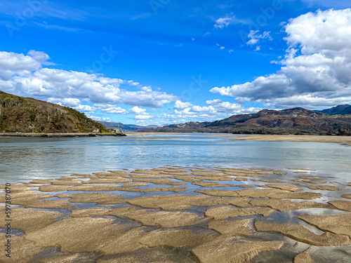 View of the Barmouth Estuary during high tide. Selective focus photo