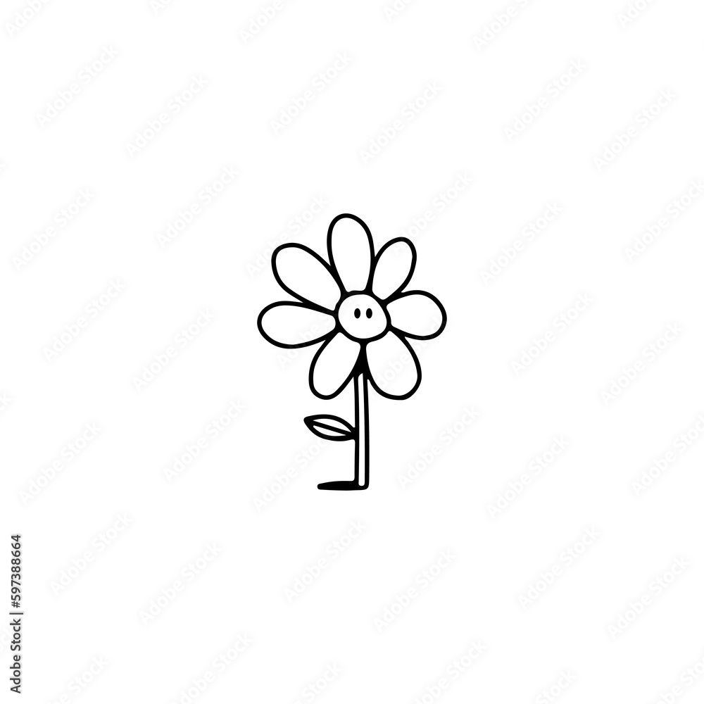 small floral doodle illustration vector small floral doodle illustration vector
