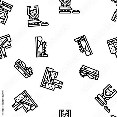steel production industry metal vector seamless pattern