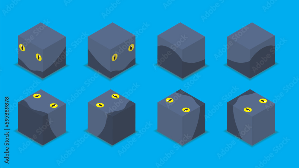 Obraz premium Animal Dice 3D Character Animal Dinosaur Troodon Cartoon Vector