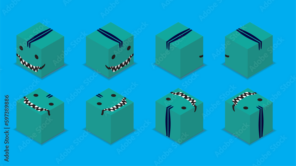 Obraz premium Animal Dice 3D Character Animal Dinosaur Dilophosaurus Cartoon Vector