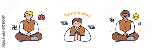 Buddha’s Birthday. Foreigners experiencing a temple stay.
