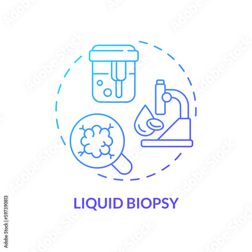 Liquid biopsy blue gradient concept icon. Oncology diagnostic process. Precision medicine method. Technological advance abstract idea thin line illustration. Isolated outline drawing
