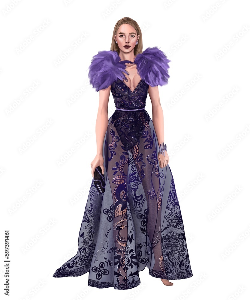 Presentation of an evening dress Presentation of an evening dress