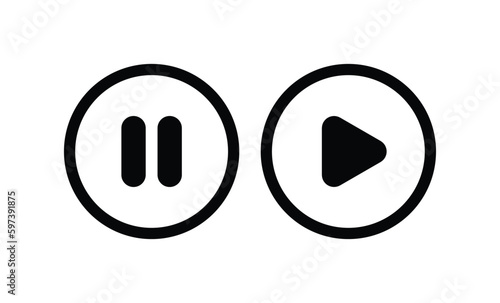 play and pause icon vector illustration