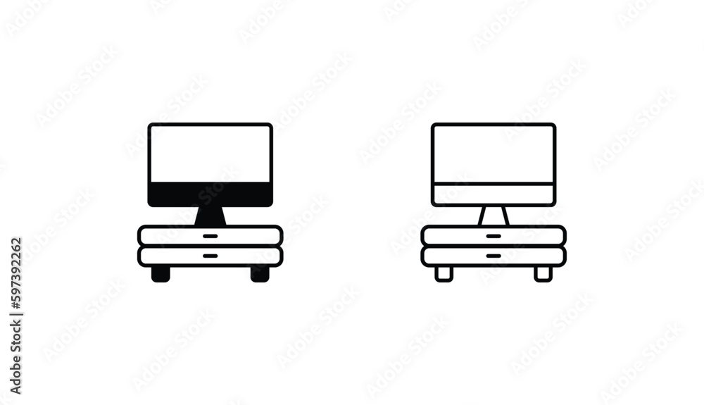 Home Tv icon design with white background stock illustration